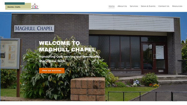 Screenshot of the The Maghull Chapel Trust website