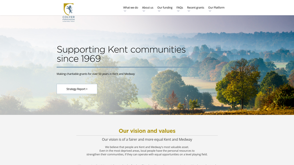 Screenshot of the The Colyer-Fergusson Charitable Trust website