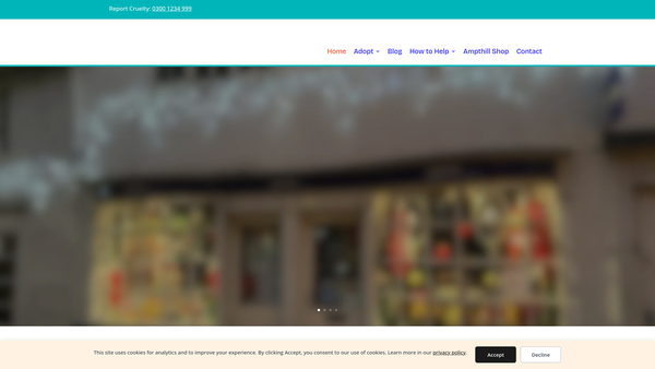 Screenshot of the Royal Society For The Prevention Of Cruelty To Animals Bedfordshire South And Mid Hertfordshire Branch website