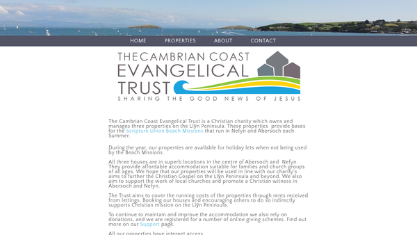 Screenshot of the The Cambrian Coast Evangelical Trust website