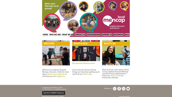 Screenshot of the Leighton Buzzard Mencap website