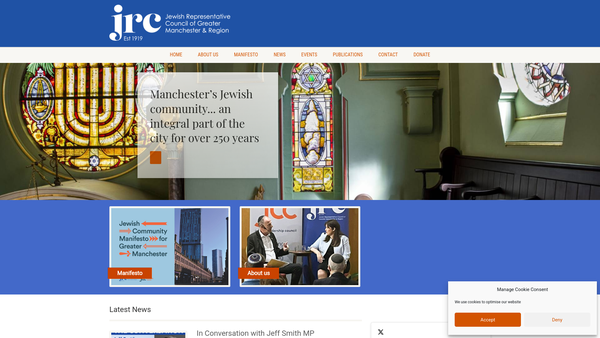 Screenshot of the The Council Of Manchester And Salford Jews Charitable Trust website