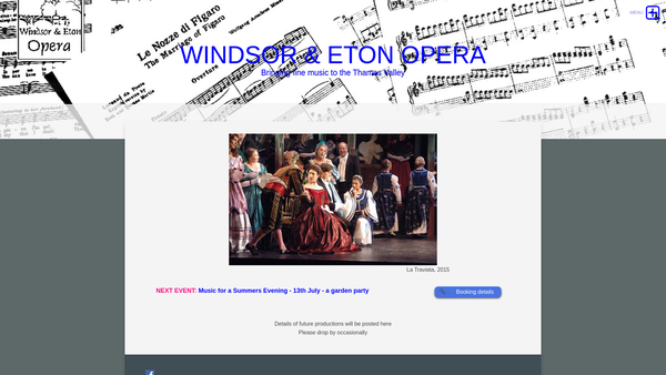 Screenshot of the Windsor And Eton Operatic Society website