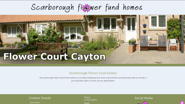 Screenshot of the Scarborough Flower Fund Homes website
