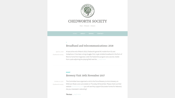 Screenshot of the Chedworth Society website