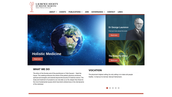 Screenshot of the The Laurence Society Of Holistic Medicine website