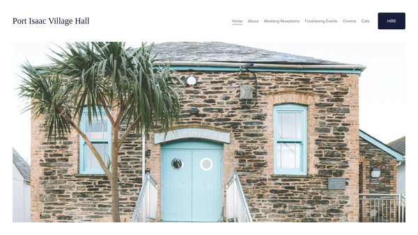 Screenshot of the Port Isaac Village Hall website