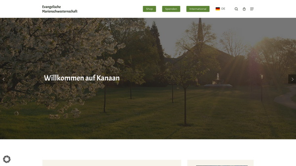 Screenshot of the English Evangelical Sisterhood Of Mary website