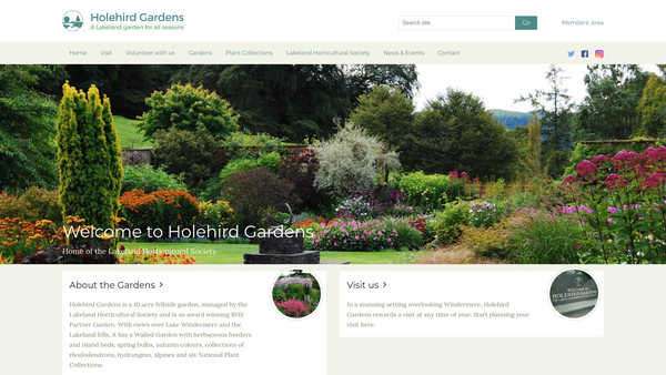 Screenshot of the The Lakeland Horticultural Society website