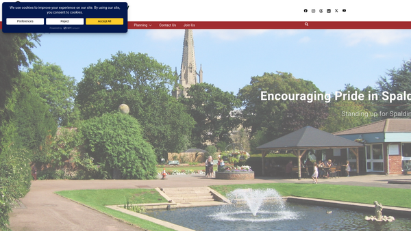 Screenshot of the Spalding And District Civic Society website