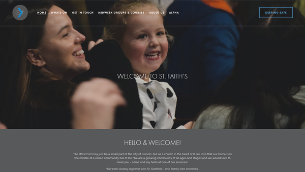 Screenshot of the The Church Lands website