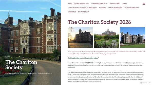 Screenshot of the The Charlton Society website