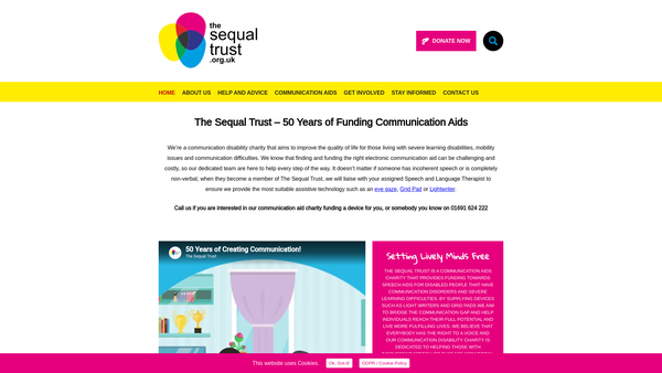 Screenshot of the The Sequal Trust website