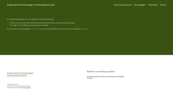 Screenshot of the Gwaenysgor Village Hall website