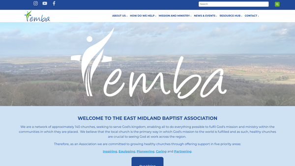 Screenshot of the The East Midland Baptist Association Benevolent Fund website