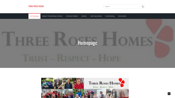 Screenshot of the Three Roses Homes Limited website