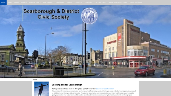 Screenshot of the Scarborough And District Civic Society website
