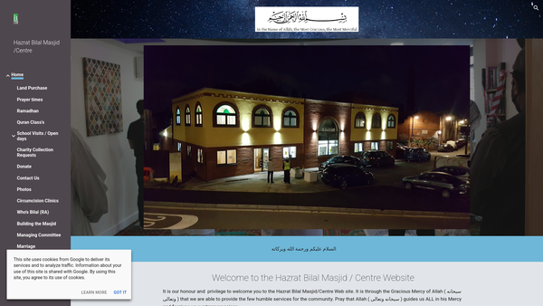Screenshot of the Islami Darasgah Bristol website
