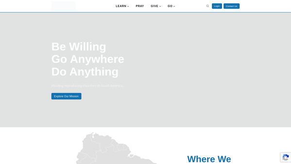 Screenshot of the Gospel Mission Of South America Trust website