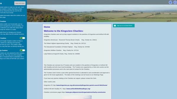Screenshot of the Charity Of Lady Rebecca Kingsmill website