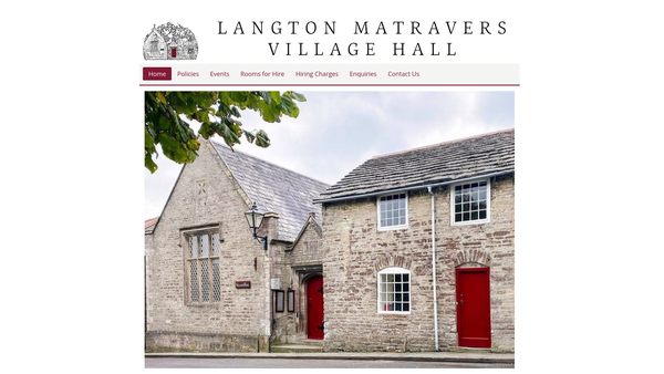 Screenshot of the Langton Matravers Village Hall website