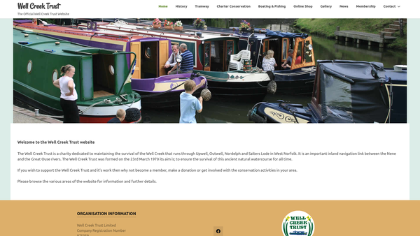 Screenshot of the Well Creek Trust Limited website