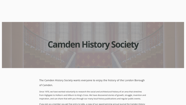 Screenshot of the The Camden History Society website