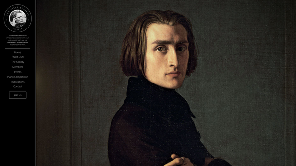 Screenshot of the The Liszt Society Limited website