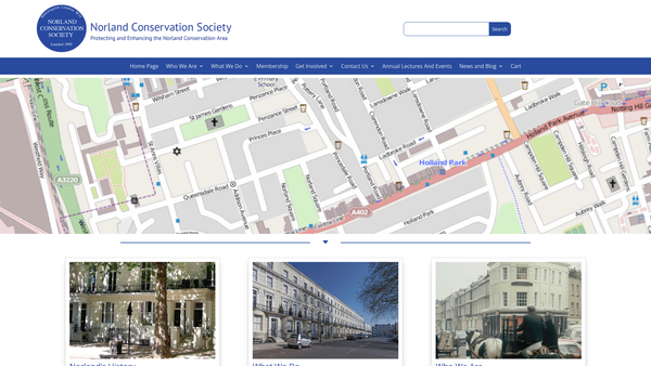 Screenshot of the Norland Conservation Society website
