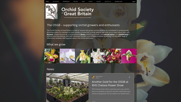 Screenshot of the The Orchid Society Of Great Britain website