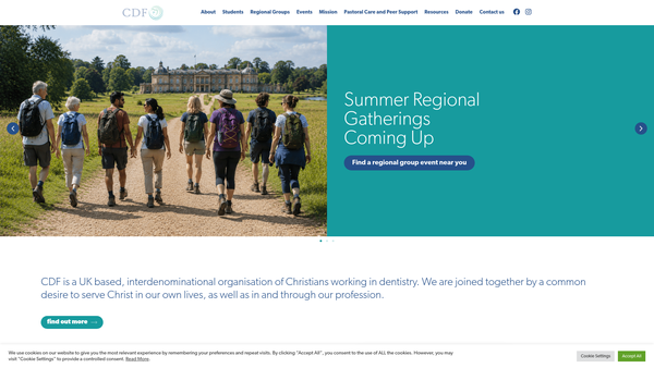 Screenshot of the The Christian Dental Fellowship website