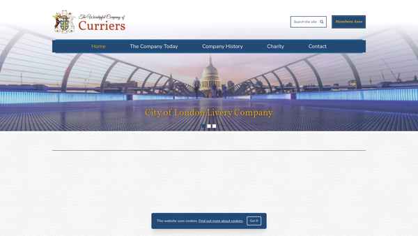 Screenshot of the Curriers Company Charitable Fund website