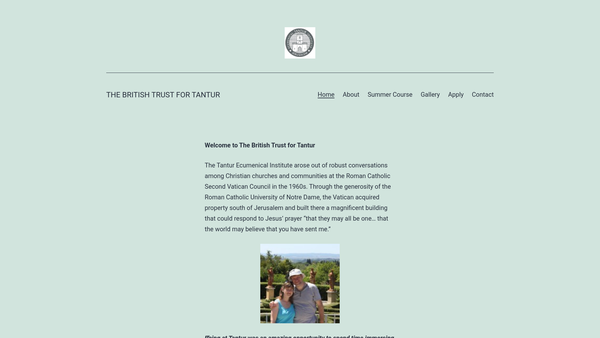 Screenshot of the The British Trust For The Ecumenical Institute For Advanced Theological Study In Jerusalem website