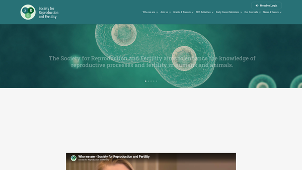 Screenshot of the Society For Reproduction And Fertility website