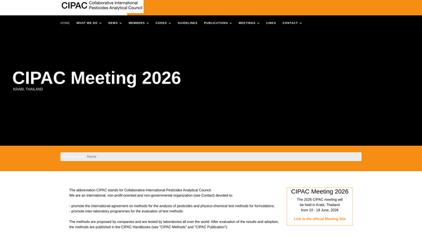 Screenshot of the The Collaborative International Pesticides Analytical Council Limited website