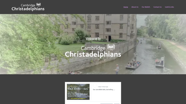 Screenshot of the Cambridge Christadelphian Ecclesia website