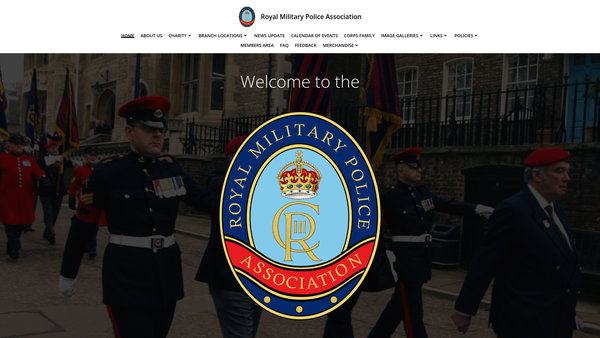 Screenshot of the Royal Military Police Association website