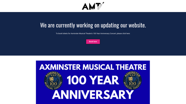 Screenshot of the Axminster Musical Theatre website