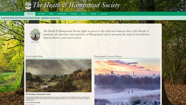 Screenshot of the The Heath And Hampstead Society website