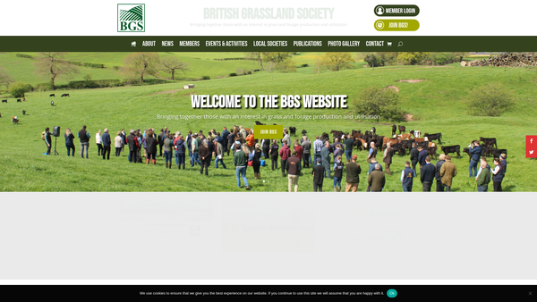 Screenshot of the The British Grassland Society website