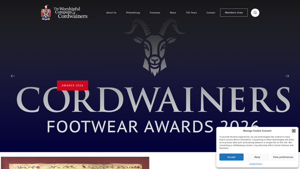Screenshot of the The Cordwainers' Company Common Investment Fund website