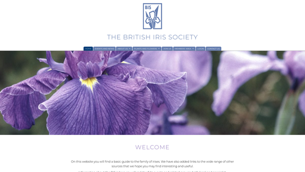 Screenshot of the The British Iris Society website