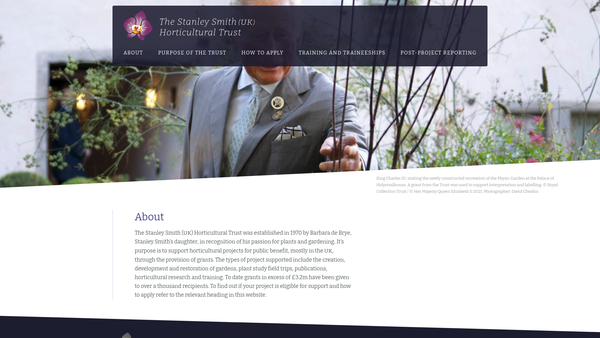 Screenshot of the Stanley Smith UK Horticultural Trust website