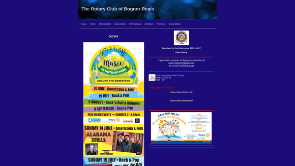 Screenshot of the Rotary Club Of Bognor Regis Benevolent Fund website