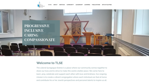 Screenshot of the The Liberal Synagogue Elstree website