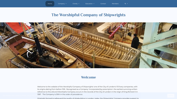 Screenshot of the The Shipwrights Charitable Fund website