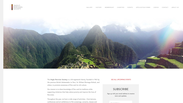 Screenshot of the Anglo-Peruvian Society website
