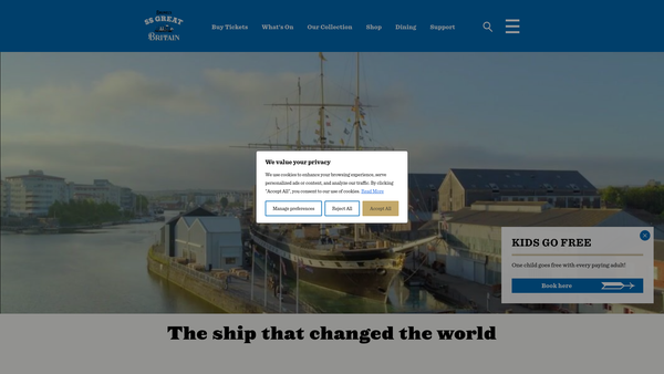 Screenshot of the Ss Great Britain Trust website