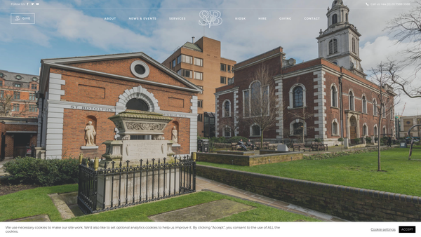 Screenshot of the Bishopsgate Church Foundation website