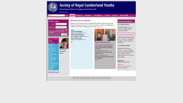 Screenshot of the The Society Of Royal Cumberland Youths Bell Restoration Fund website